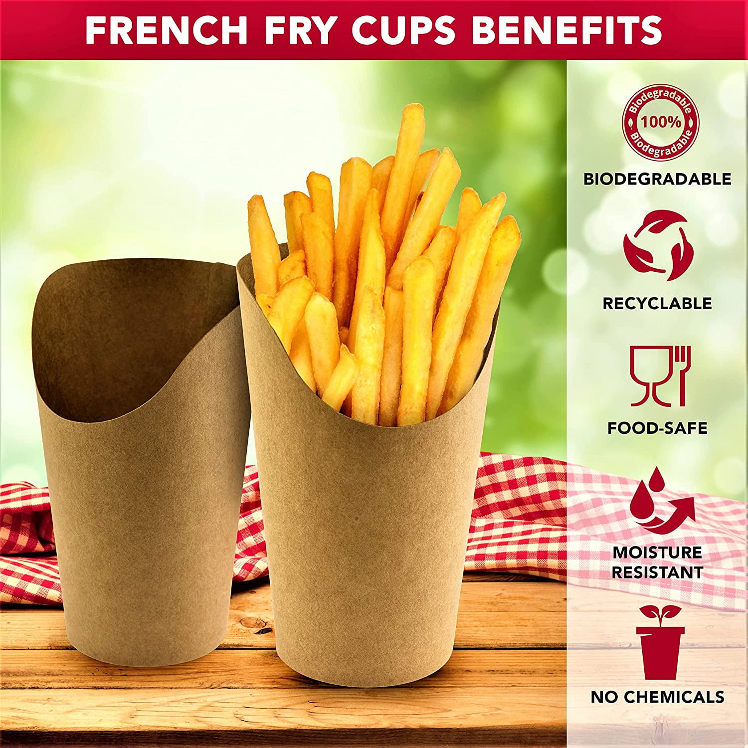 Potchen 200 Pcs French Fry Cups 14 Oz Charcuterie Cups