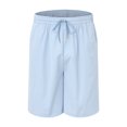 thumbnail image 4 of Baqcunre Track Suits For Men Set Mens Fashion Leisure Beach Holiday Solid Color Short Sleeved Shorts Cotton And Suit Two Piece Mens Outfits Tops For Men Light blue XL, 4 of 8