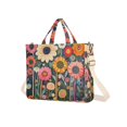 thumbnail image 7 of FORMRS Womens Corduroy Tote Bag Crossbody Shoulder Handbag with Pocket, Large Colorful Flowers, 7 of 7