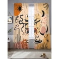 thumbnail image 2 of Western Cowboy Sheer Curtains 2 Panels Set Cowgirl Cactus Sun Leaf Boho Vintage Sheer Window Curtains Light Filtering Rod Pocket Voile Drapes for Bedroom Living Room 52"X84", 2 of 8