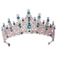 thumbnail image 3 of Coronas y tiaras para mujer, corona de boda para novia, tiaras de princesa para niñas, corona de cumpleaños de diamantes de imitación para Verde, 3 of 8