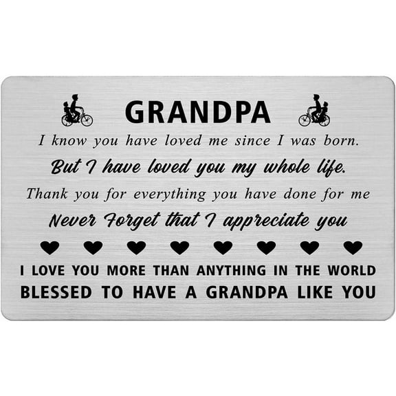 Grandpa Christmas Card Gifts - Best Thank You Grandfather Gift Ideas, I Love My Grandpa Birthday Wallet Card to My Grandfather