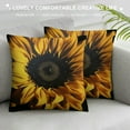 thumbnail image 3 of GOSMITH  Throw Pillow Covers Sunflower Yellow Black Sun Flowers Decor Pillowcases Square Hidden Zipper Home Cushion Decorative Pillowcase, 3 of 5