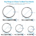 thumbnail image 2 of Emlimny Split Key Ring, 20 Pcs Assorted Round Keyring Durable 5 Sizes (1/2 inch, 3/4 inch,1 inch, 1.25 inch, 1.38 inch), 2 of 6