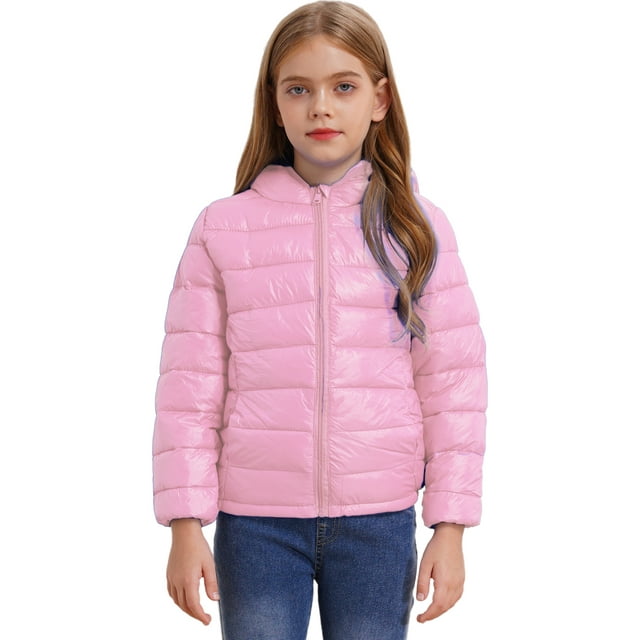YUUMIN Manteau d'Hiver en Molleton pour Garçon Manteau Matelassé Léger pour Filles Enfants UniX Chaud à Fermeture Éclair à Capuche Résistant à l'Eau Manteau Rose 110
