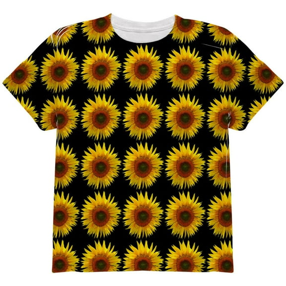 Sunflower Pattern All Over Youth T Shirt Multi YLG