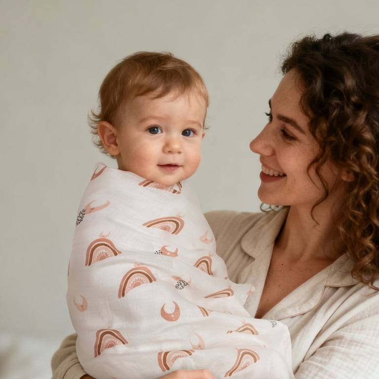Gllquen Baby Muslin Swaddle Blankets, 6-Pack Bamboo Cotton photo 4