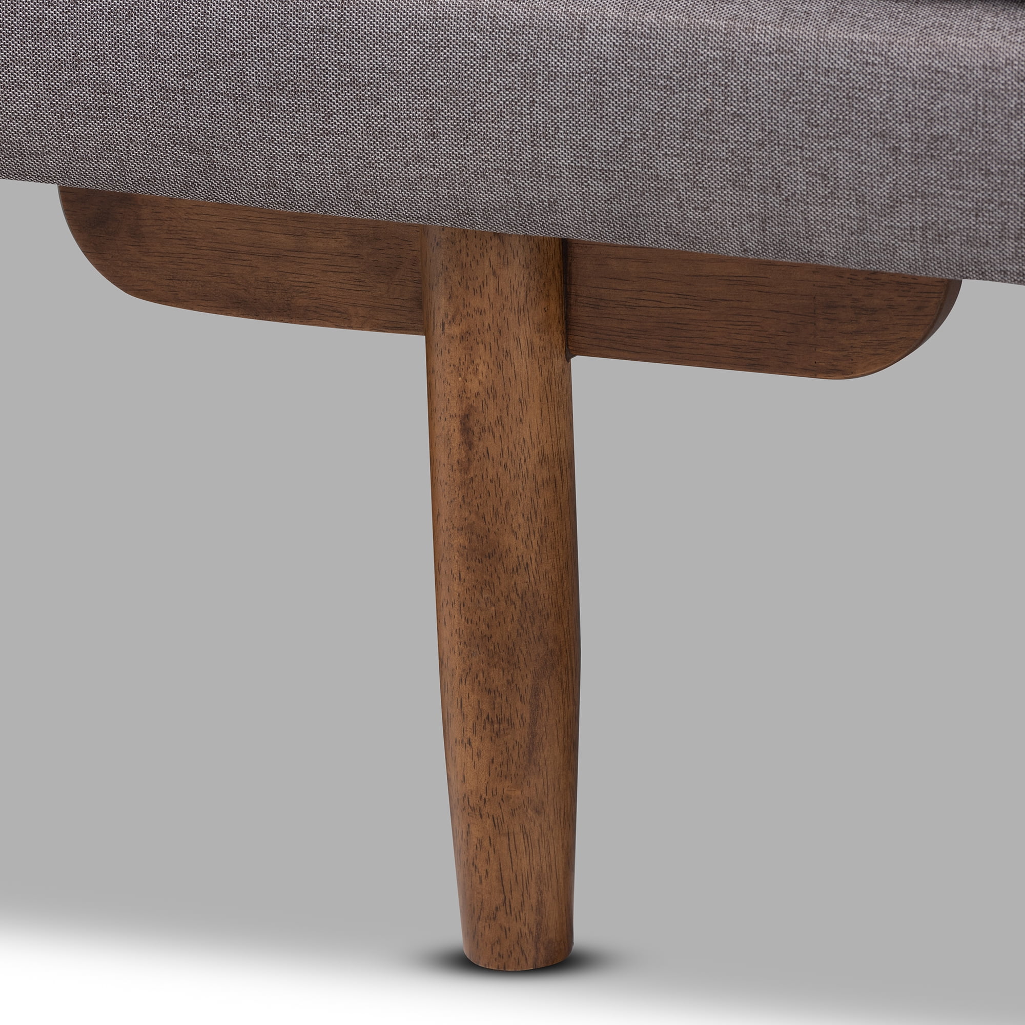 Baxton Studio Marit Mid-Century Modern Gray Fabric Upholstered Walnut Finished Wood Daybed