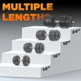 thumbnail image 4 of Pair of Threaded Dumbbell Handles Chrome/Rubber Grip Fit \uD Plates Weight Bar Connector, 4 of 8