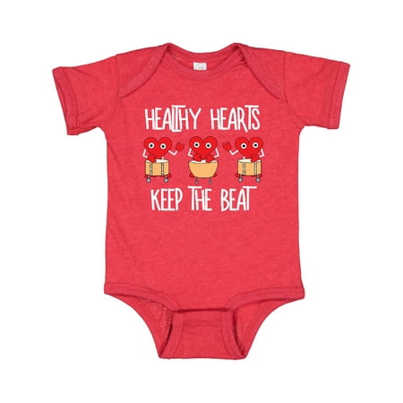 

Inktastic Healthy Hearts White Text Gift Baby Boy or Baby Girl Bodysuit