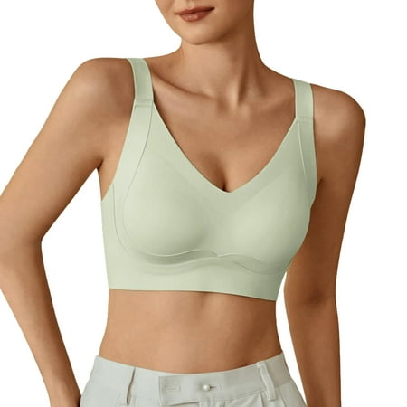 eileial Women s Underwire Unlined Bra Minimizers Non-Padded Full Coverage Lace Plus Size Green M