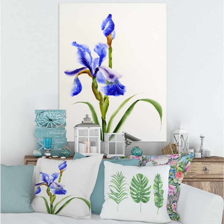 Free Shipping! Designart Blue Iris Flower 30x40 in Framed Floral