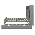 thumbnail image 5 of Full Size Platform Bed with All-in-One Cabinet and 10 Shelves, Solid Wood Platform Bed Frame with Trundles and Headboard, Full Storage Bed for Boys Girls, Space Saving, No Box Spring Needed, Gray, 5 of 7