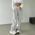 thumbnail image 2 of Endives Women's Jogging Bottoms With Bow Wide Leg Elastic Waistband Baggy Trousers With Pocke Trousers, 2 of 6