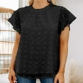 thumbnail image 5 of Mittory Womens Ruffle Short Sleeve Chiffon Blouses V Neck Swiss Dot Summer Shirts Dressy Casual Tunic Tops, 5 of 8