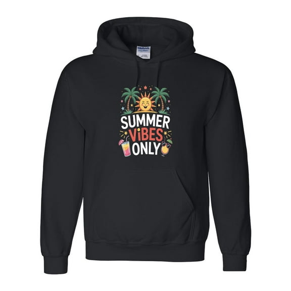 Summer Vibes Only Funny Sunshine Beach Vacation Quote Graphic Hoodie