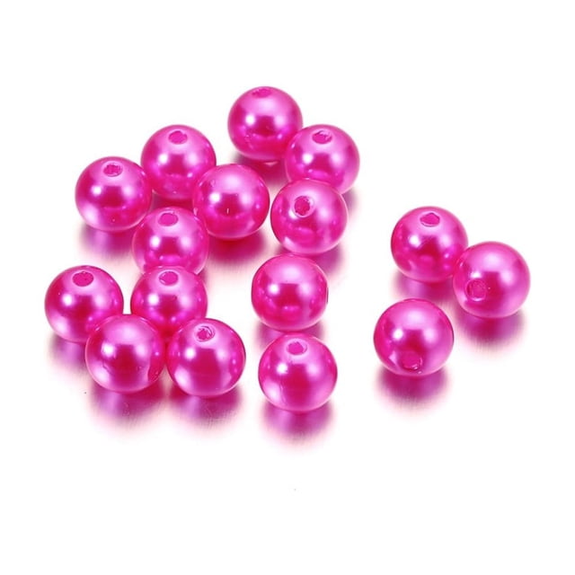 10-1000pcs/lot 3-20mm Straight Holes Acrylic Imitation Pearl Beige Bracelet Round Beads For DIY Craft Jewelry Making Supplies