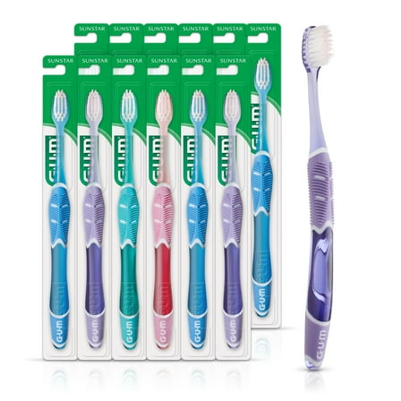 GUM Technique Deep Clean Sensitive Toothbrush -Compa Count Head, Ultra-Soft Bristles, 1 Count (Pack of 12)