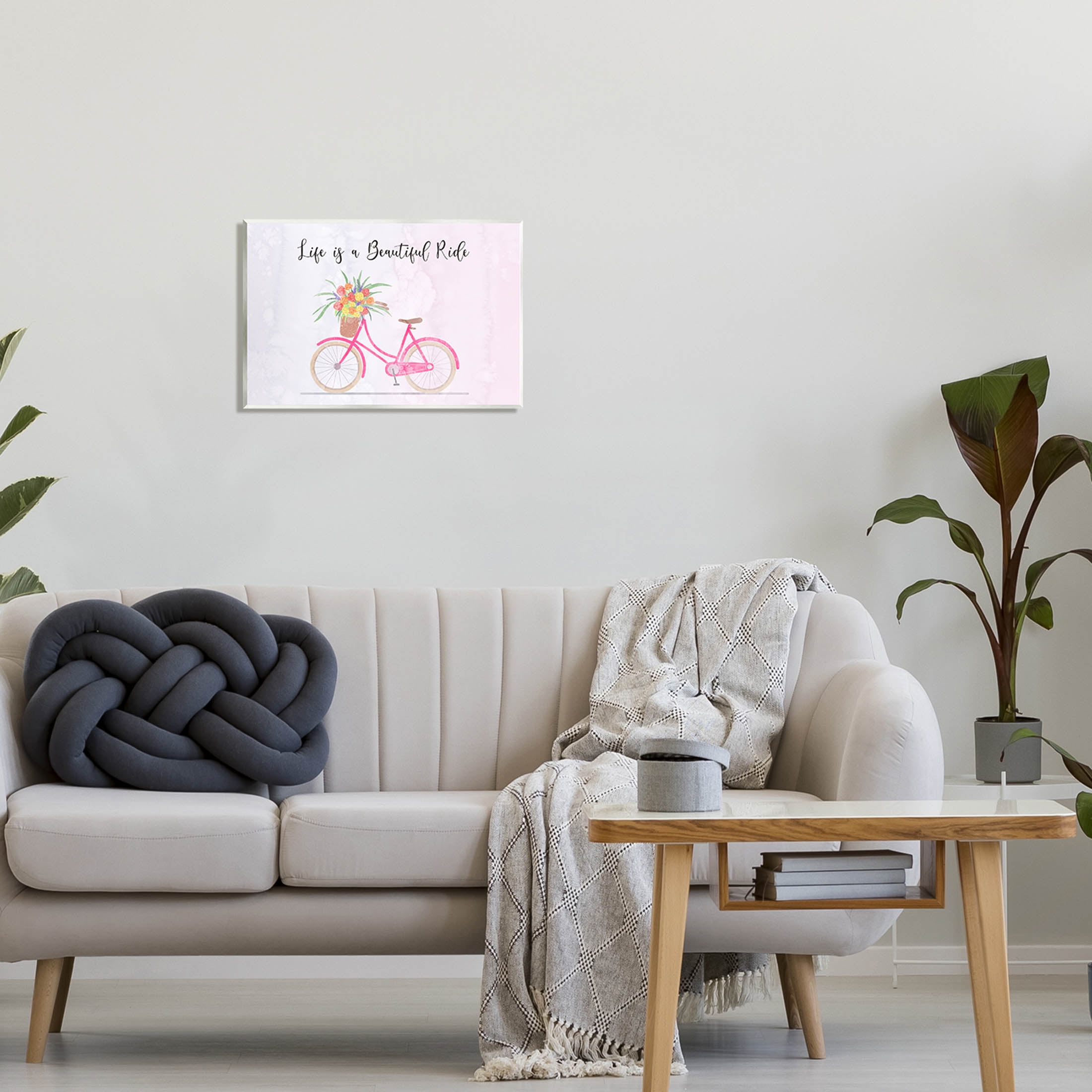 Life Is A Beautiful Ride Bicycle Inspirational Graphic Art Unframed Art Print Wall Art