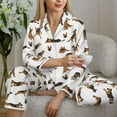 thumbnail image 4 of Wukai German Shepherd Dog Print Women's Pajama Set - Soft Long Sleeve Sleepwear for Comfort and Style-Small, 4 of 9