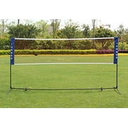 KL KLB Sport Badminton Net Set, Portable Height Adjustable Sports Set with Poles for Tennis, Soccer Tennis, Pickleball, Kids Volleyball, Easy Setup for Indoor Outdoor Court, Beach, Driveway (10 ft)