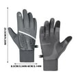 thumbnail image 6 of Men's Winter Cycling Gloves Windproof Thermal Touchscreen Compatible Padded Grip for Cold Weather Outdoor Sports Fishing Skiing & Commuting(Gray)，Hulucky, 6 of 8