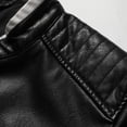thumbnail image 4 of Men's Wings Color Block PU Leather Motorcycle Jacket, Double Stand Collar Street Casual Motorcycle Jacket, Hip Hop Punk Retro Top, 4 of 13