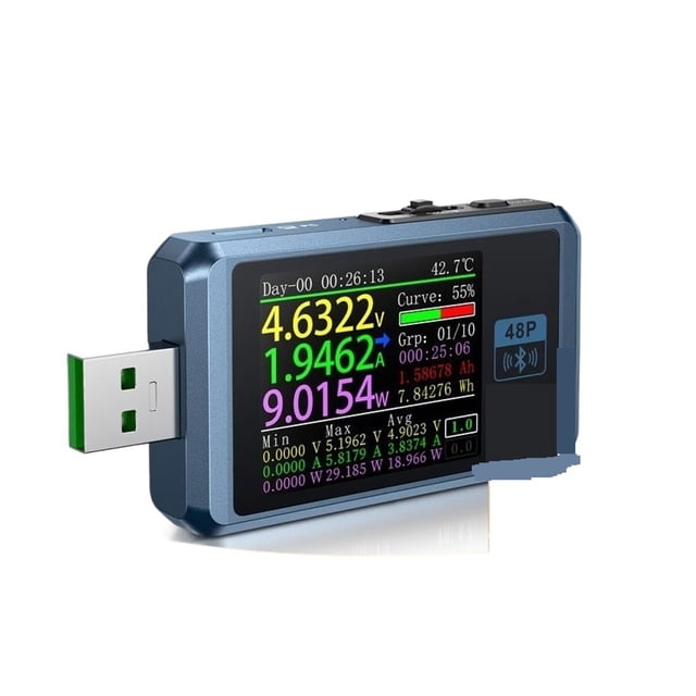USB Battery Tester Voltmeter Ammeter TYPE-C Fast Charge Detection Trigger Capacity Measurement Ripple Monitor ,Improved Measurement Accuracy