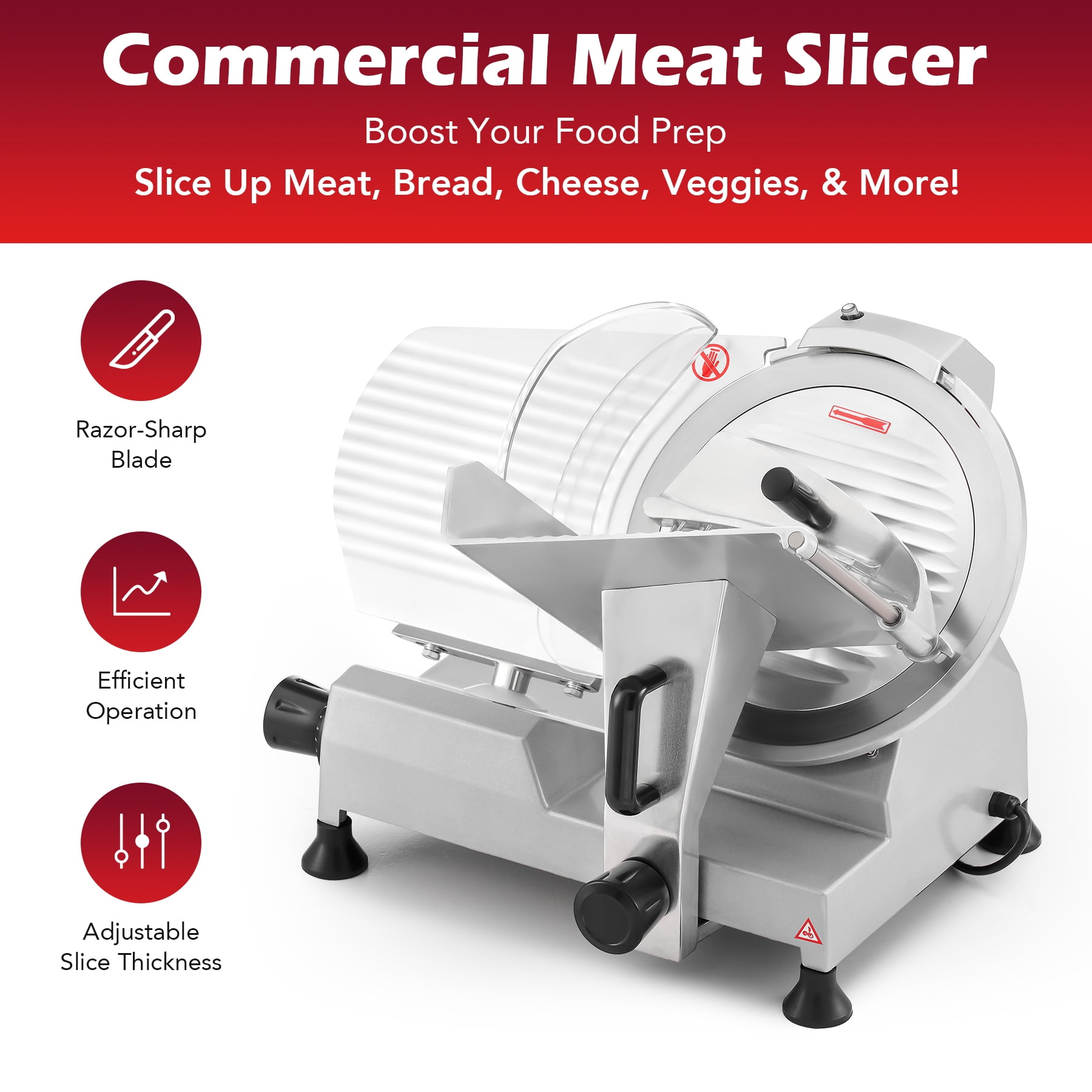 12 Blade Commercial Meat Slicer Electric Deli Slicer Veggie Cutter Ki –  XtremepowerUS