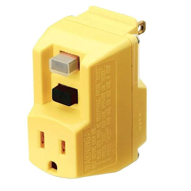 Coleman Cable 146500136 Yellow 15A 120V Surge Protector GFCI Portable
