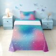 thumbnail image 2 of Homewish Glitter Stars Twin Sheets for Girls, Rainbow Galaxy Bedding, Blue Pink, 3-Piece (1 Flat Sheet, 1 Fitted Sheet and 1 Pillowcase), 2 of 6