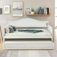 thumbnail image 2 of Wood Daybed with a Trundle, Trundle Daybed Twin Size Standard Twin Bed Frame No Box Spring Required, 2 of 7