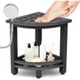 thumbnail image 1 of Tabouret de Douche d'Angle Banc de Douche pour l'Intérieur Petite Chaise de Douche Siège pour Raser les Jambes avec Tablette de Rangement Support de Pomme de Douche Pieds Ajustables, 1 of 3