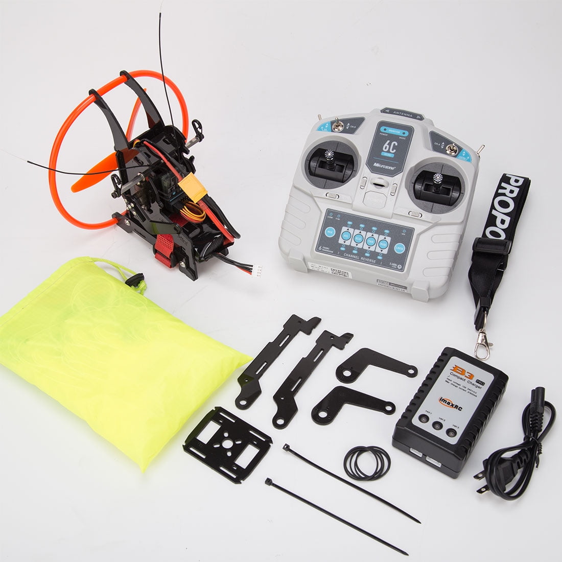 2.4G RC Electric Stunt Mini Paraglider Model High-Altitude Stunt Flight Paraglider for Outdoor, Gift for Adults (RTF /Random Color)