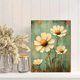 thumbnail image 2 of Qisvanset Framed Canvas Wall Art 12x16 Inch Green Checkered Chamomile Cottagecore Art, 2 of 5