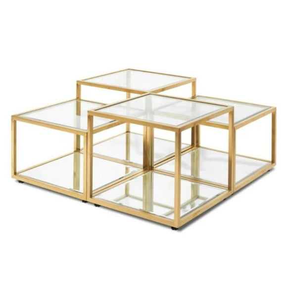 Jawone Coffee Table with Polished Gold Finish