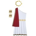 thumbnail image 5 of vastwit Mens Ancient Greek Toga Roman Caesar Warrior Robes Tunic Dress with Headwear Set Burgundy S, 5 of 7