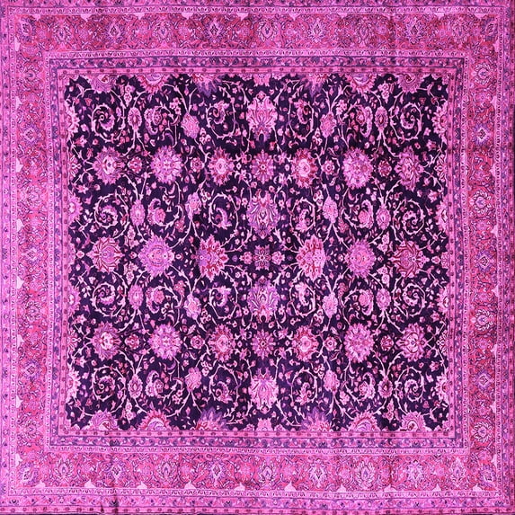Ahgly Company Indoor Square Persian Pink Traditional Area Rugs, 4' Square