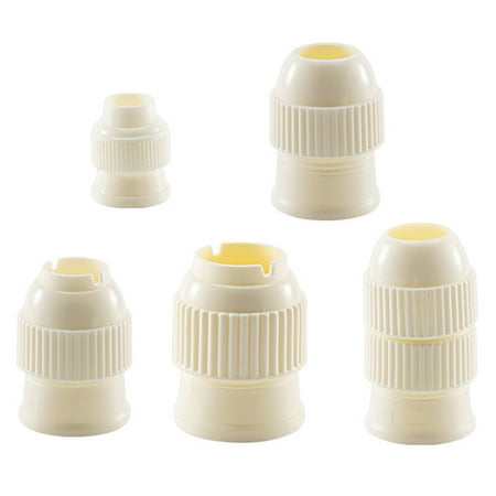 

Tuelaly 2Pcs Piping Tip Converter Easy to Squeeze Flexible Reusable Food Grade Universal Baking Plastic Cake Icing Decoration Piping Nozzle Coupler Kitchen Tool