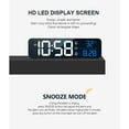 thumbnail image 2 of Digital Clock, Digital Clock Large Display, LED Digital Alarm Clock for Living Room, Rechargeable, Sound-Activated, Snooze, Date &Temp Display Digital Wall Clocks, for Bedroom Kitchen Office, White, 2 of 18