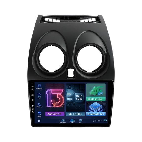 Sehmtoo Car Stereo GPS Sat Nav Android For Nissan Qashqai J10 2006-2013 With Carplay 4G DAB  RDS FM AM WIFI Bluetooth Camera USB EQ SWC 6G 128G