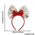 thumbnail image 2 of Christmas Headband for Kids Sequined Bow Headdress Party Decoration Red Large Bow Tie Holiday Hair Accessory Silvery, 2 of 3