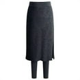 thumbnail image 2 of VOOPET Women Two Pieces Pencil Skirt With Leggings High Waist Winter Warm Fleece Long Bodycon Fake Skirt Pants, 2 of 5