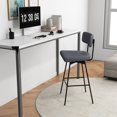 thumbnail image 4 of Gymax Bar Stools Set of 2 Modern Upholstered 360ºSwivel Bar Chairs 29'' Bar Height Barstools Grey, 4 of 8