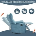 thumbnail image 6 of Newest Heat Massage Manual Recliner Chair with Rocker , Swivel in Fabric for Living Room, Blue, 6 of 9