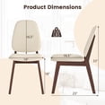 thumbnail image 3 of Costway Modern Dining Chair Set of 2 with Upholstered Backrest Seat Linen Fabric for Room, 3 of 9