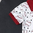 thumbnail image 5 of SJLDQY Toddler Boy Outfit Baseball Style Full Print Shirt Top + Solid Color Shorts Suit Clothing Set 0-6 Months, 5 of 7