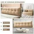 thumbnail image 4 of Lovote Triangular Headboard Pillow with Side Pockets - Teddy Velvet Fabric, Bed Rest Reading Pillow, Removable & Washable Cover, Daybed Wedge Pillow for Queen Beds, Light Brown, 4 of 6