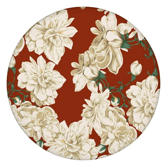 Round Fitted Tablecloth with Elastic Edges Fits 36"-44" Round Tables Pioneer Colorful Floral Waterproof Table Cover Washable Indoor and Outdoor for Party Kitchen Dinner Banquet Patio Picnic