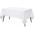 thumbnail image 1 of Kitchen White Rectangle Table Cloth 2 Pack [60x102 Inches] Nappe de Table Rectangulaire Machine Washable Polyester Table Cover for Dining, Picnic, Parties, Events, Weddings and Restaurants, 1 of 10